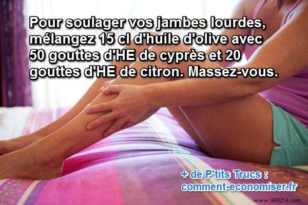 Natural Massage Oil Recipe to Relieve Heavy Legs