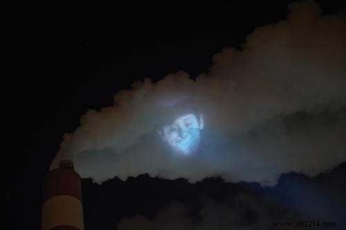 Chinese Company Projects Distressed Children s Faces on Factory Smoke to Expose Pollution Crisis