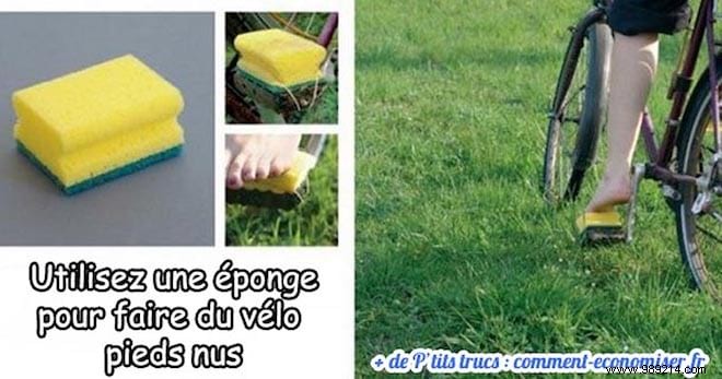 Barefoot Cycling on Vacation: Simple Sponge Trick to Prevent Foot Pain