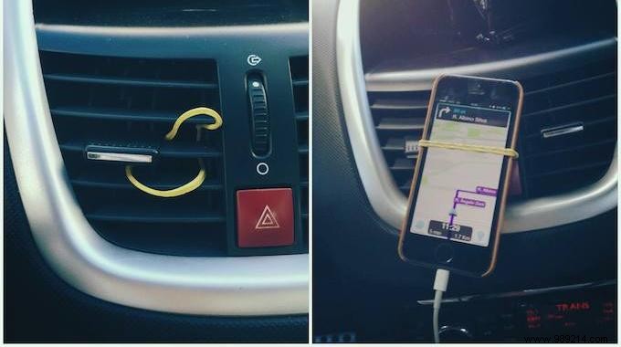 No Car Phone Holder? Try This Simple Rubber Band DIY for Your iPhone