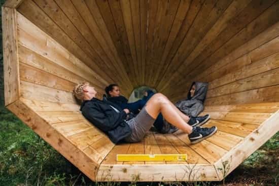 Giant Wooden Megaphones Amplify Estonia s Forest Sounds at Pähni Nature Center