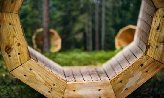 Giant Wooden Megaphones Amplify Estonia s Forest Sounds at Pähni Nature Center