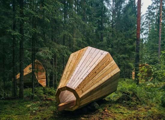 Giant Wooden Megaphones Amplify Estonia s Forest Sounds at Pähni Nature Center