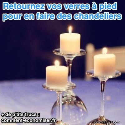 Create Elegant (and Free!) Candle Holders with Stemmed Glasses for Holiday Tables