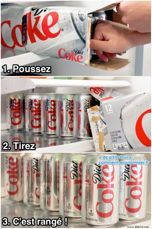 Quick Hack: Store 12 Cans in Your Fridge in Seconds Without Unpacking