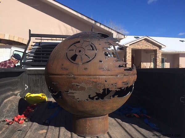 84-Year-Old Metallurgist Crafts Stunning Death Star Hearth from Old Gas Tank for Grandson