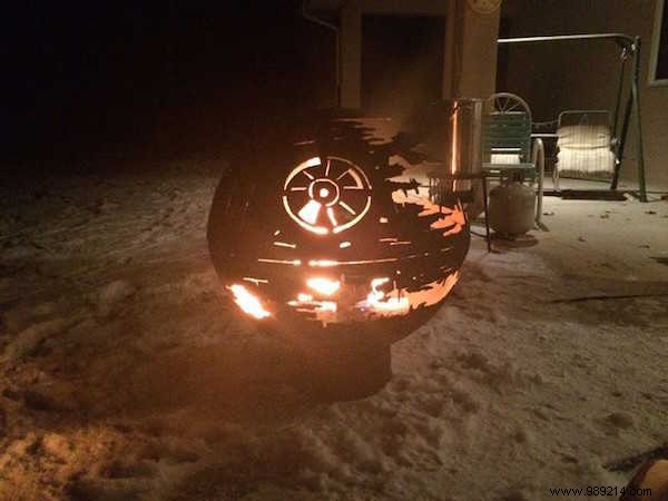 84-Year-Old Metallurgist Crafts Stunning Death Star Hearth from Old Gas Tank for Grandson