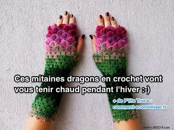 Handcrafted Crochet Dragon Mittens: Cozy Winter Warmth with Touchscreen Fingertips