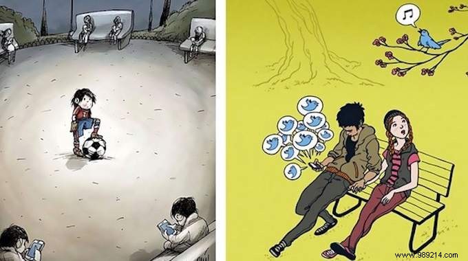 29 Relatable Cartoons Illustrating Smartphones  Hold on Our Daily Lives