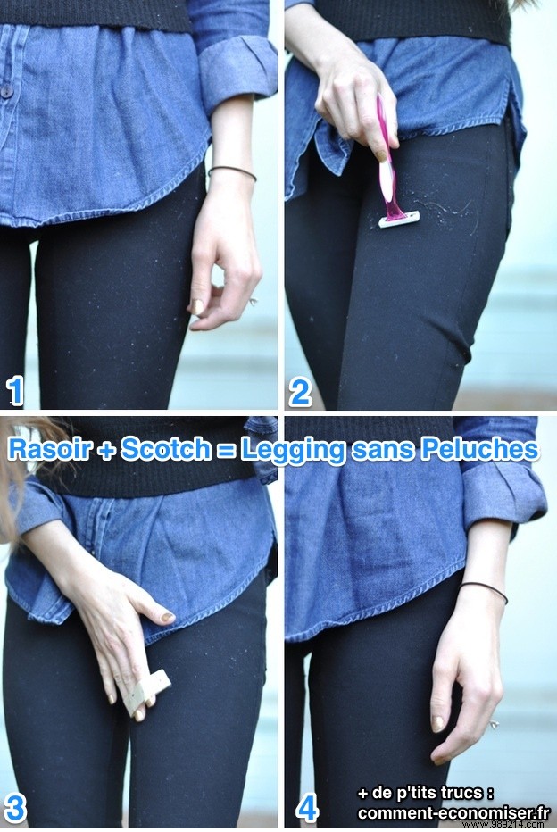 Remove Lint from Leggings in Minutes: Simple Razor and Tape Trick