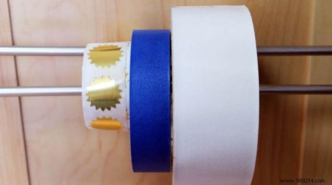 Smart DIY Hack: Organize Tape Rolls Neatly on a Towel Rack