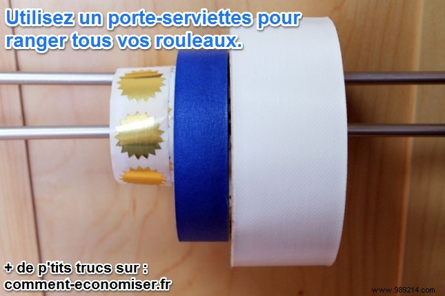 Smart DIY Hack: Organize Tape Rolls Neatly on a Towel Rack