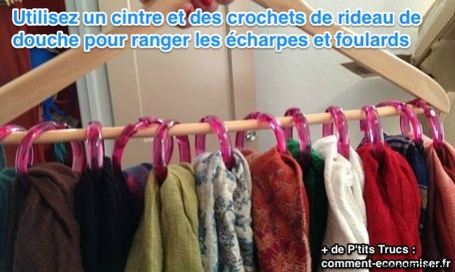 The Ultimate Space-Saving Hack: Organize Scarves with Hangers and Shower Hooks
