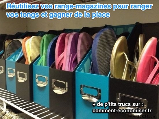 Clever Flip-Flop Storage Hack: Repurpose Magazine Racks for a Tidy Closet