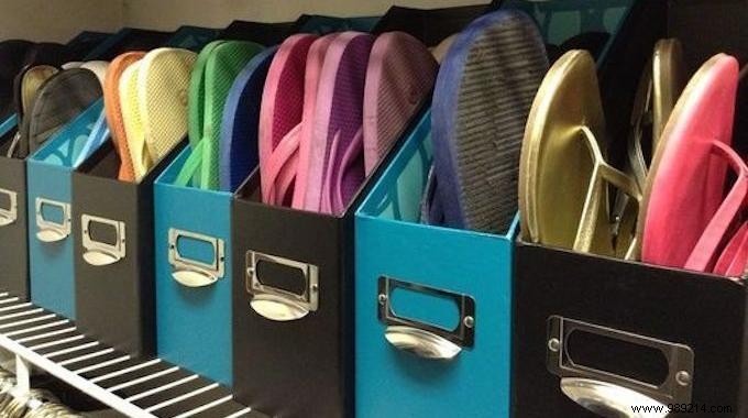 Clever Flip-Flop Storage Hack: Repurpose Magazine Racks for a Tidy Closet
