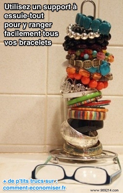 Genius Hack: Organize Bracelets with a Paper Towel Holder