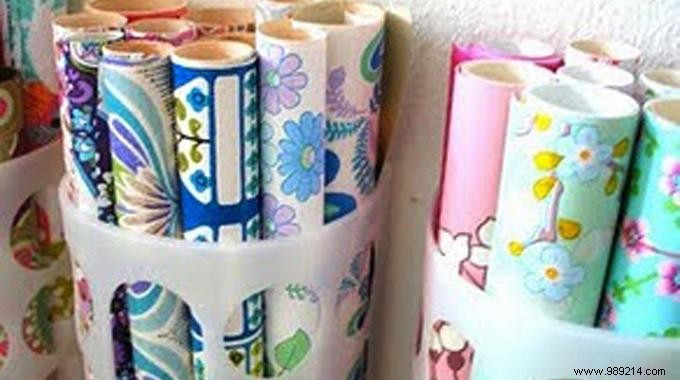 IKEA Hack: Easy Way to Store Multiple Wrapping Paper Rolls Neatly