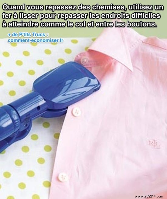Pro Tip: Iron Shirts Wrinkle-Free Using a Hair Straightener for Collars and Buttons