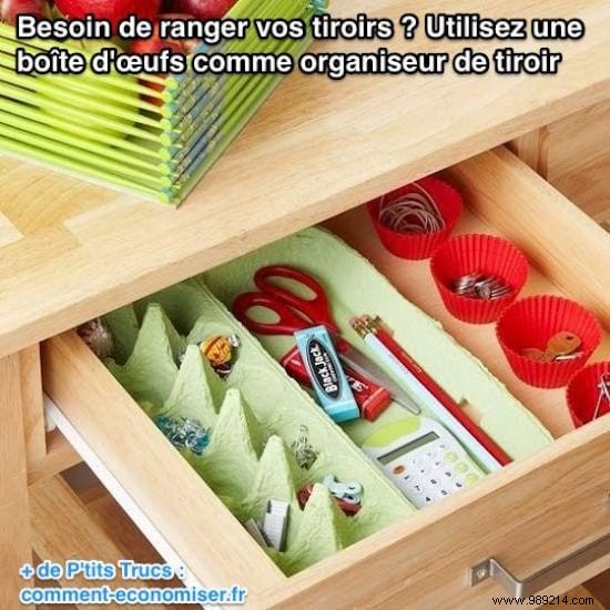 Simple Egg Carton Hack: Organize Messy Drawers Effortlessly