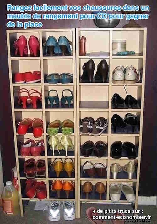 Clever Shoe Storage Hack: Repurpose Your Old CD Rack for a Tidy Entryway