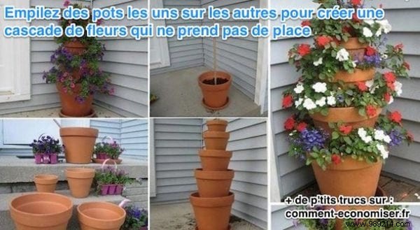 Create a Stunning Space-Saving Flower Cascade: Easy DIY with Nested Pots