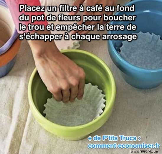 How to Stop Soil from Washing Out of Flower Pots: The Coffee Filter Trick
