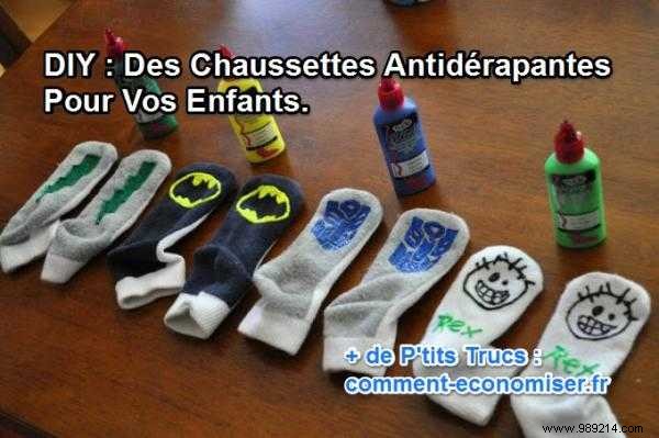 Parent-Tested DIY: Turn Kids  Chunky Socks into Safe Non-Slip Slippers