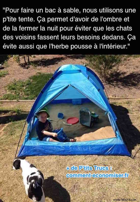 Genius DIY Sandbox Hack: Use a Tent for Shade, Cat Protection, and Easy Kid Play