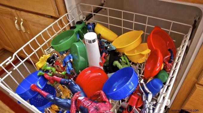Simple, Natural Way to Clean and Disinfect Kids  Toys in the Dishwasher