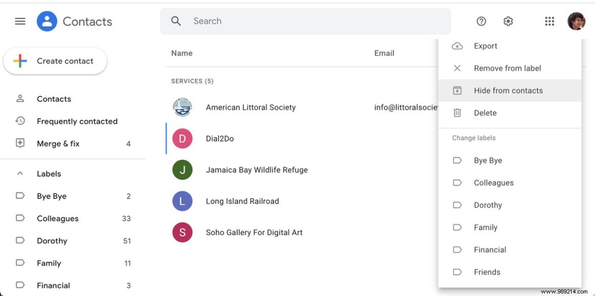 Declutter Your Google Contacts Without Permanently Deleting Them