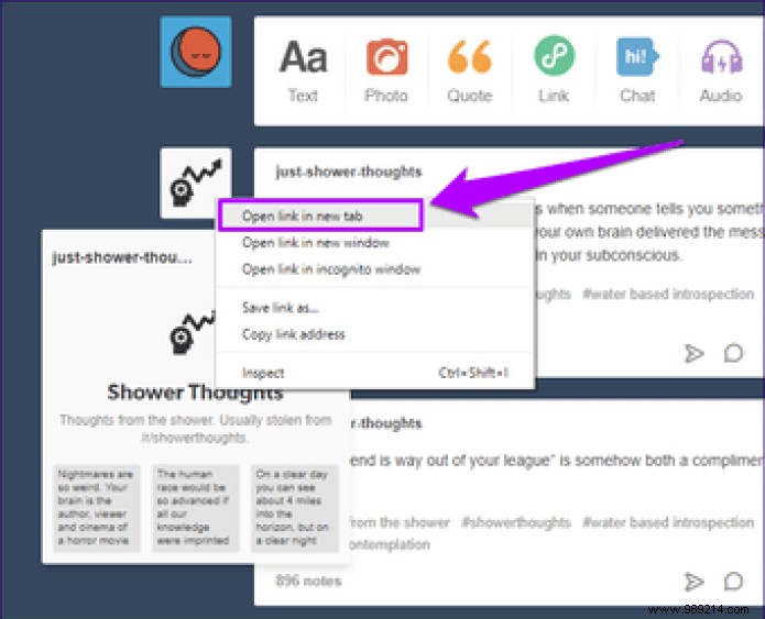 How to Open Tumblr Blogs in New Tabs Instead of the Dashboard Sidebar