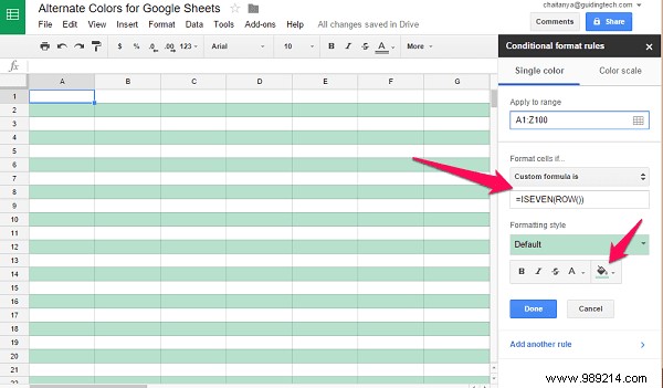 How to Add Zebra Stripes: Alternate Row and Column Colors in Google Sheets