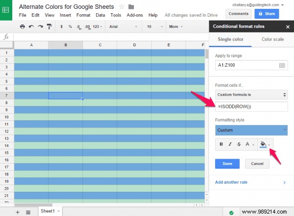 How to Add Zebra Stripes: Alternate Row and Column Colors in Google Sheets