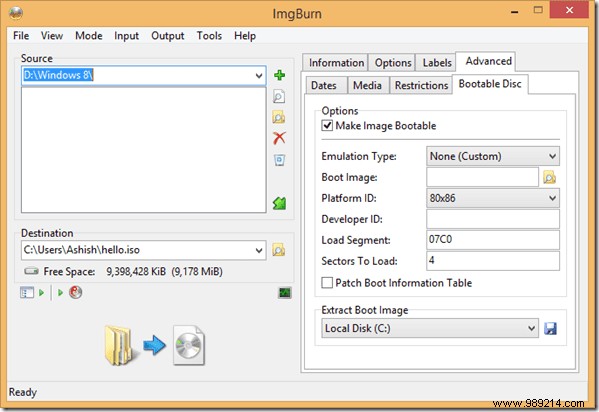 How to Create a Bootable Windows ISO from Extracted Files Using ImgBurn
