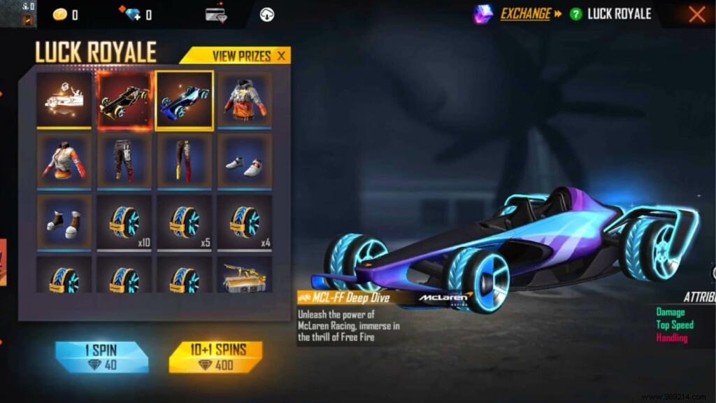 Free Fire McLaren Royale Spin Event: Unlock Legendary MCL-FF Final Lap Ride and Deep Dive Car Skins