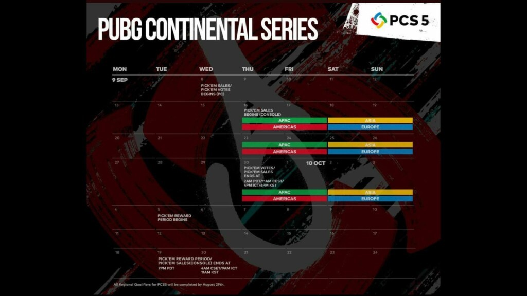 Krafton Unveils PUBG Continental Series 5: $1M Prize Pool and Final Qualifier for PGC 2021