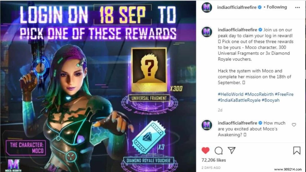 How to Claim Elite Moco for Free in Free Fire: Moco Rebirth Peak Day Guide