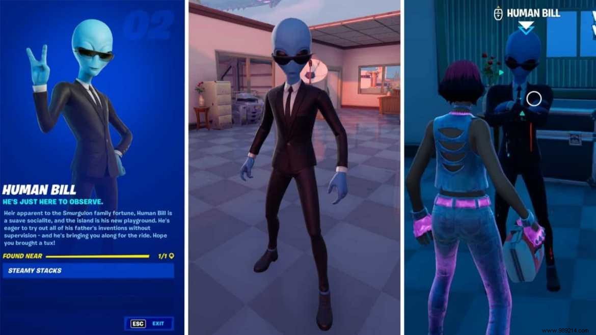 Fortnite Human Bill Skin: Full Details, 1,800 V-Bucks Price, and 4,000+ Variants