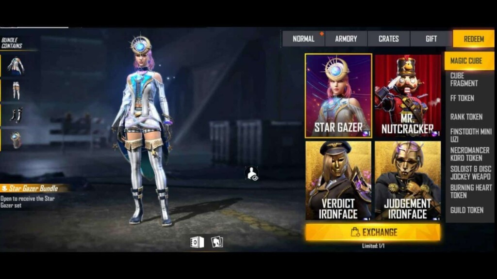 How to Unlock Nutcracker Bundle and Star Gazer Bundle Using Free Fire Magic Cubes