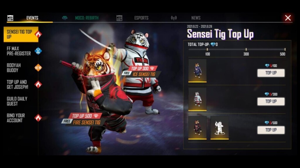Free Fire Sensei Tig Recharge Event: Complete Guide to Unlocking the Pet and Rewards