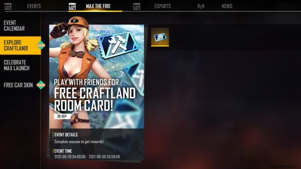 How to Claim Free Craftland Room Cards in Free Fire OB30 – Step-by-Step Guide