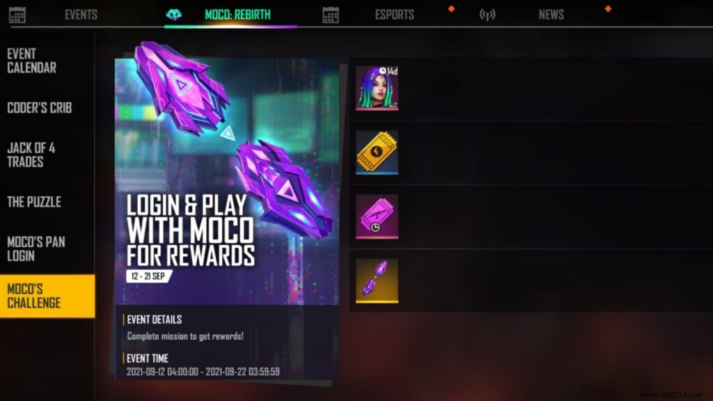 Free Fire Moco Rebirth Event: Claim Free Moco Character and Exclusive Rewards Guide