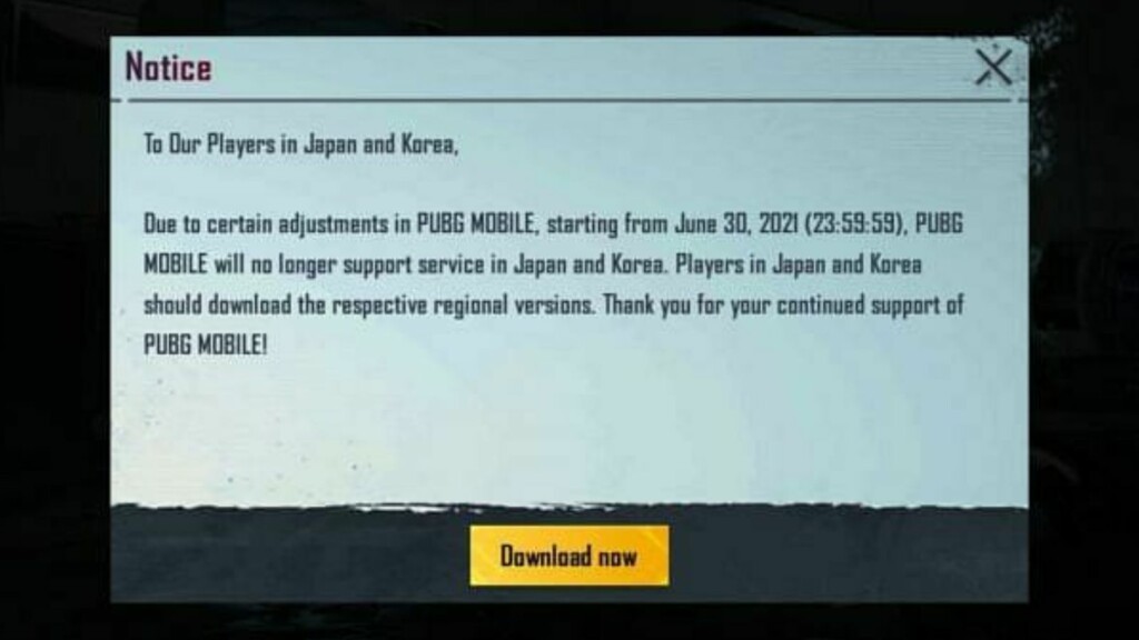 PUBG Mobile Global Service Ends in Korea and Japan on June 30, 2021 – Switch to KRJP Version