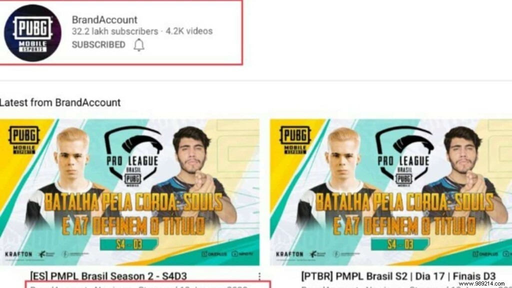 PUBG Mobile Esports Official YouTube Channel Hacked Again, Renamed to  Brand Account 