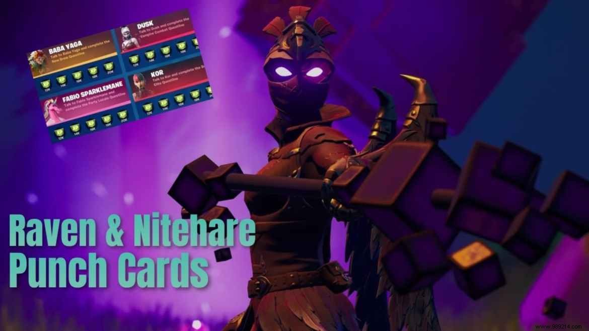 Fortnite Chapter 2 Season 8: Raven and Nitehare Punchcard Quests Guide – Earn 600K XP