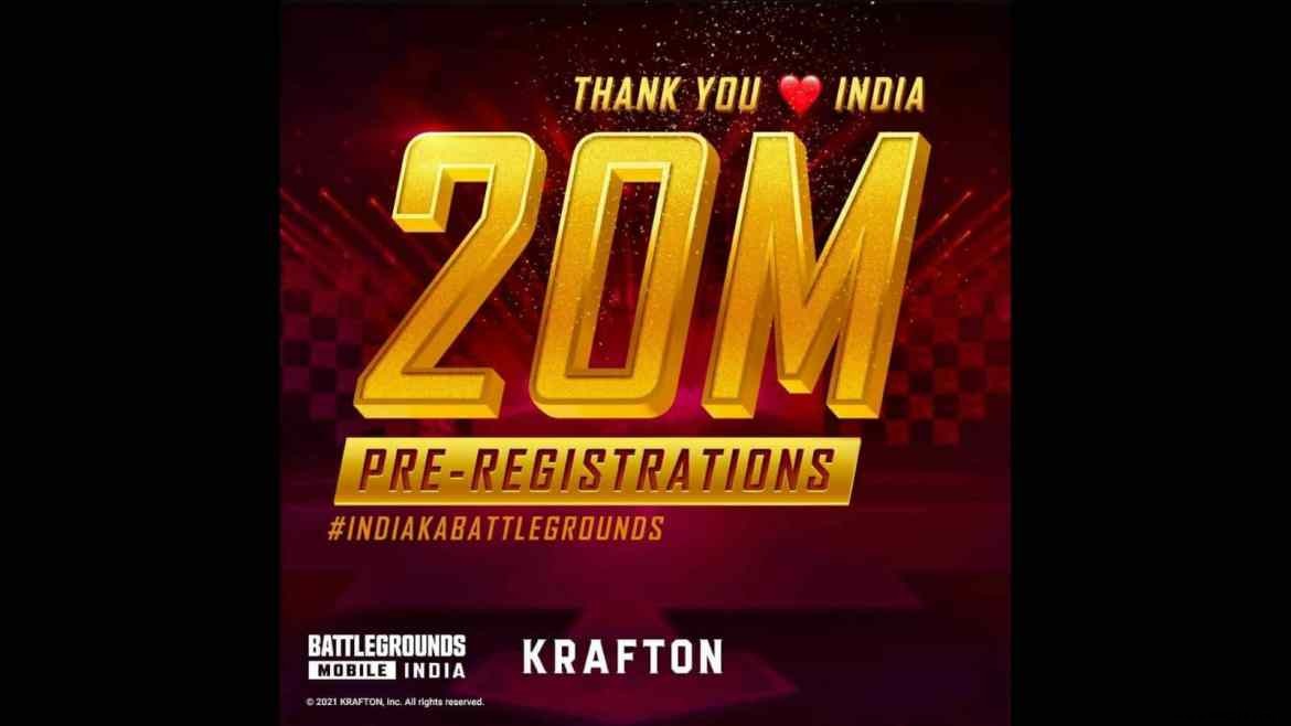 Battlegrounds Mobile India Surpasses 20 Million Pre-Registrations on Google Play Store