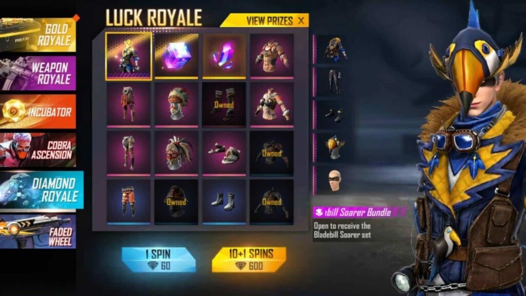 Unlock the Bladebill Soarer Bundle in Free Fire: Diamond Royale Guide