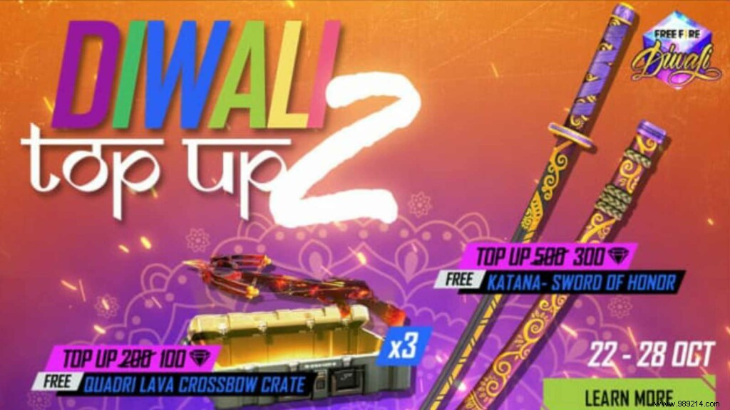 How to Claim Free Fire Diwali Sword of Honor Katana Skins for Free – Step-by-Step Guide