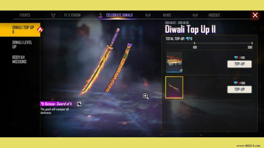 How to Claim Free Fire Diwali Sword of Honor Katana Skins for Free – Step-by-Step Guide