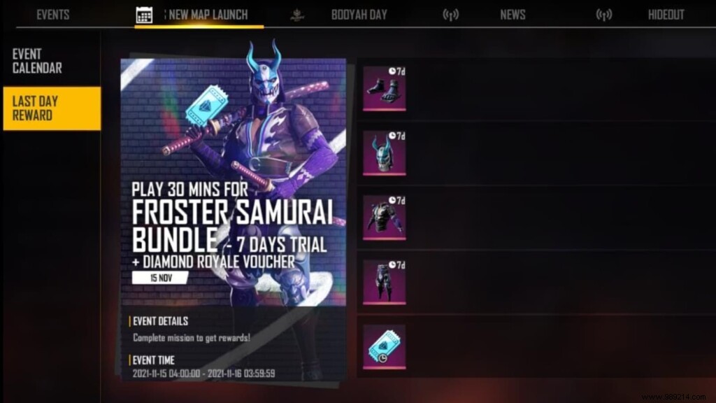 How to Claim the Exclusive Frost Samurai Bundle in Free Fire s Purgatory Map Event Today